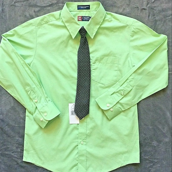 Chaps Boys' Long Sleeve Dress Shirt w/Matching Tie